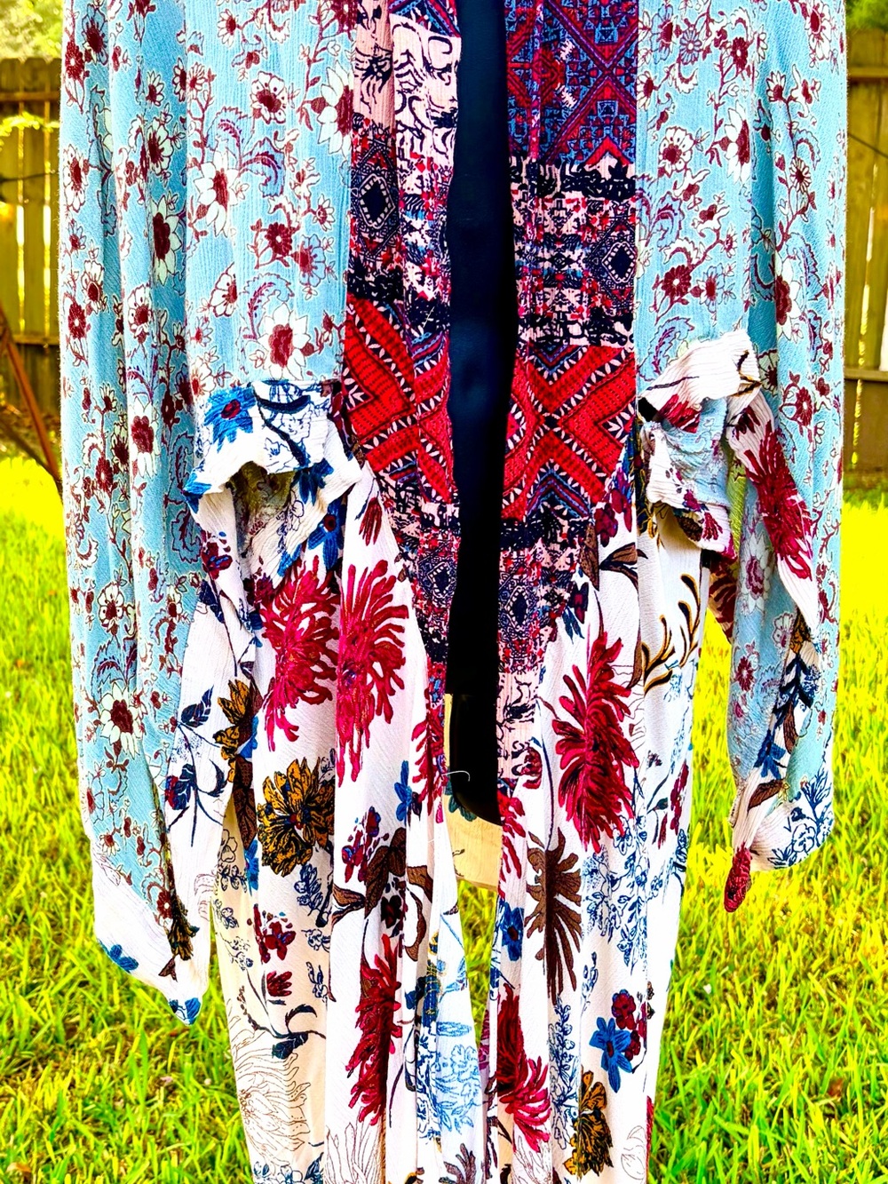 Umgee Multi-Color Floral Boho Duster Cardigan